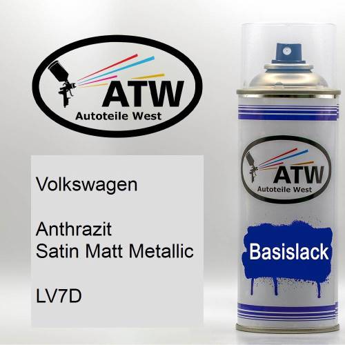 Volkswagen, Anthrazit Satin Matt Metallic, LV7D: 400ml Sprühdose, von ATW Autoteile West.